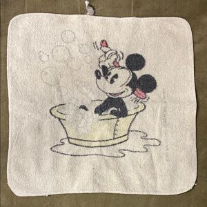 Vintage Disney Mickey Mouse in the bathtub wash cloth